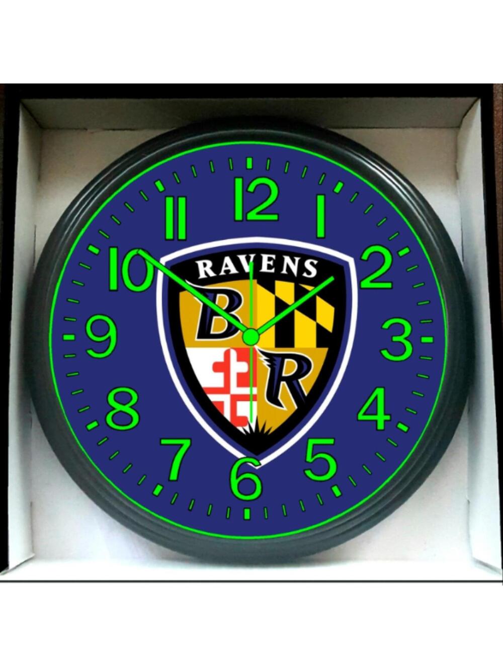 Baltimore Ravens NFL Football Glow In The Dark Wall Clock New!
